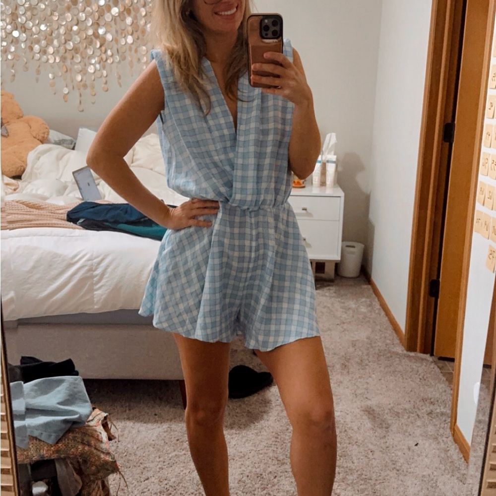 Amanda Uprichard Plaid Romper